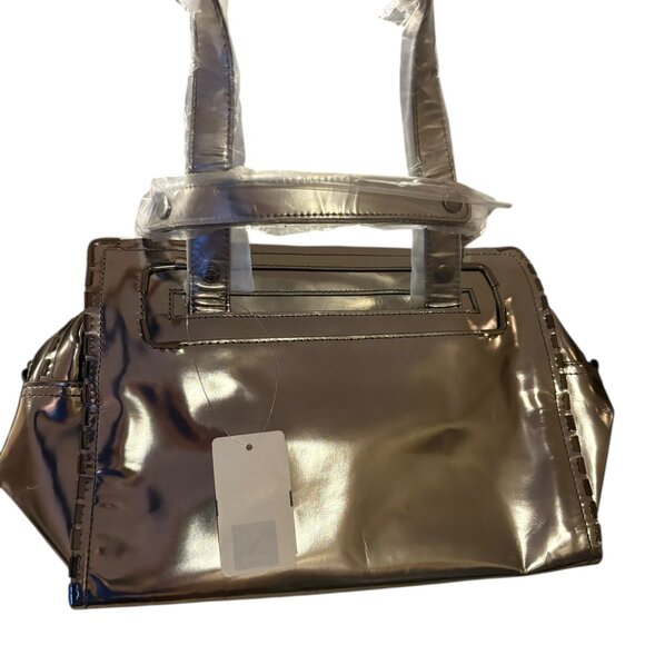 Grayson Holiday 2012 Studded Metallic Pewter Leather Satchel - Picture 2 of 10